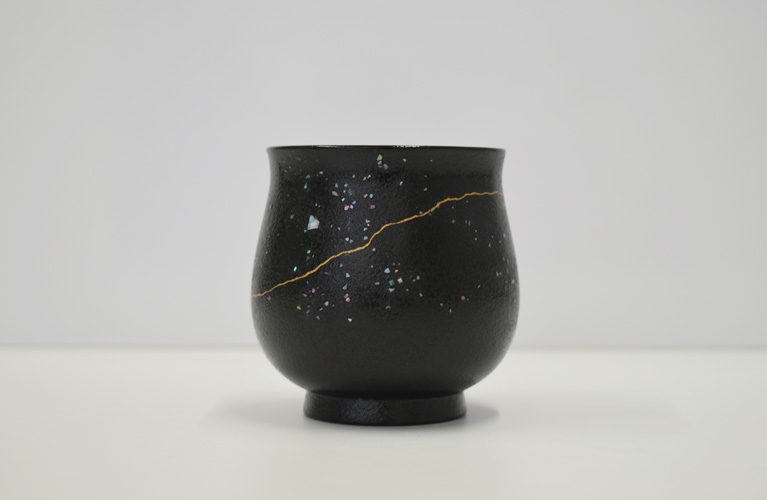 清水誉史雄 作 漆 螺鈿 中皿 取り皿 ５客 清水誉史雄 作 漆 螺鈿 中皿 取り皿 5客